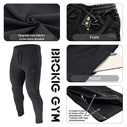 Image of BROKIG Mens Zip Joggers Pants - Casual Gym Workout Track Pants Comfortable Slim Fit Tapered Sweatpants with Pockets