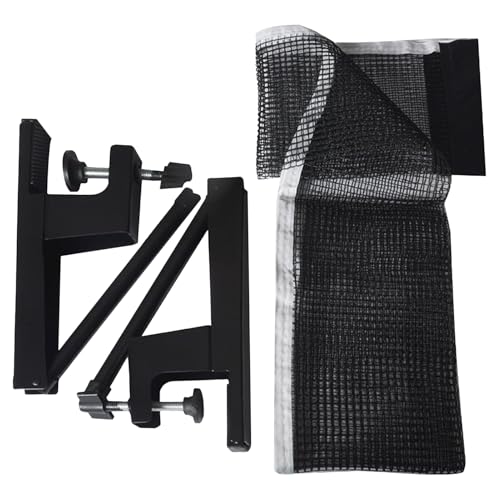 Filet de tennis de table avec pinces et poteau portable à tension réglable pour l'entraînement