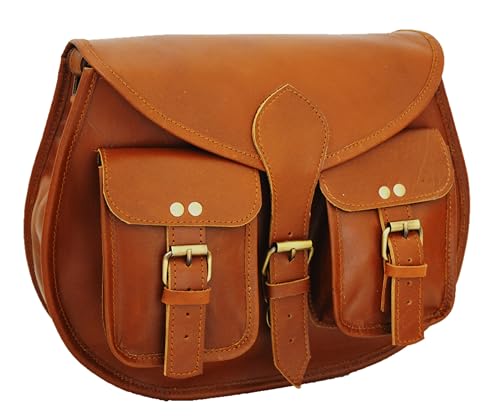 13 inch Leather Crossbody bags for women Vintage Style Genuine Hobo Handmade Brown Travel Ladies Shoulder Purse 6