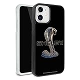 Shelby Cobra Logo Protective Slim Fit Hybrid Rubber Bumper Case Fits Apple iPhone 12 Pro and 12