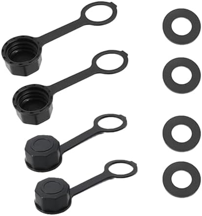 4 Pcs Gas Can Cap Gas Can Screw On Vent Cap Rear Vent Screw Caps Suitable for Most Fuel Diesel Kerosene Jugs with 4pcs Gasket Black Plastic Black Top Hat- Plastic