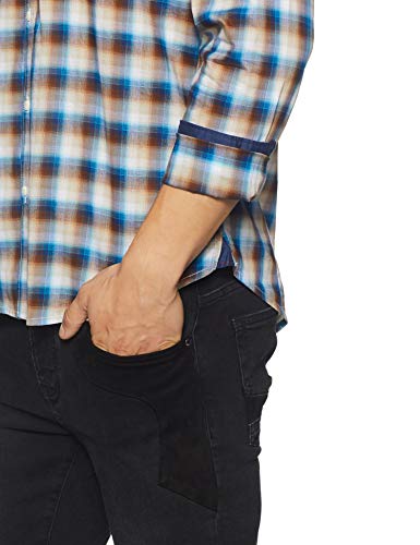 Image of blackberrys Men's Checkered Slim Fit Casual Shirt