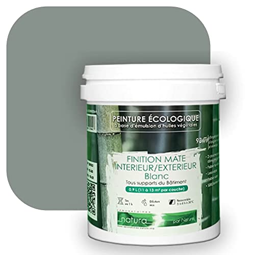 Peinture écologique Natura Tassili® Les Gris colorés (L'Atelier by Edicolor 040C/040-C/040C1) Intérieur/Extérieur MAT pour 13 m² - 1.00 L Cover