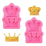 2pcs Crown Fondant Molds, Silicone 3D Crown Chocolate Candy Mold for Cake Decorating Cupcake Topper Chocolate Sugar Craft Clay Crafting Projects