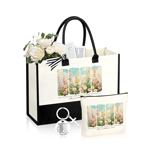 Christian Gifts for Women, Religious Bible Bag Birthday Gifts for Women, 3 Pcs Faith Spiritual Christian Basket for Mom Sister Best Friend Coworker Christian