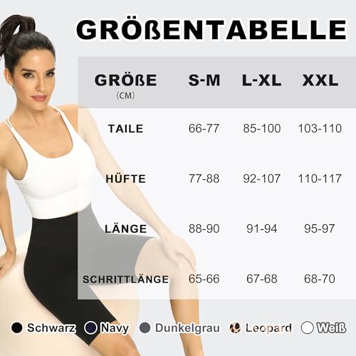 HIPOWER 2er Pack Radlerhose Damen High Waist Kurze Sport Shorts Tights Wanderhose Blickdicht Unterhosen Bauchweg Sommer Outfits Leggings Gym Yoga（Schwarz*2，L-XL）