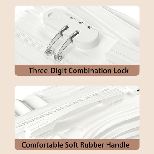 20", 22",24", 26"Expandable Carry On Luggage,Suitcase With Double Spinner Wheels,Hardside PC+ABS Suitcase,Lightweight Hardside Waterproof Travel Suitcases,TSA Lock,Airline Approved(Fresh green,22in)3