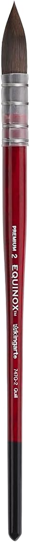 KINGART Equinox 747Q-2 Quill Paintbrush for Watercolor, Gouache, Inks, & Dyes, Size 2, Short Handle