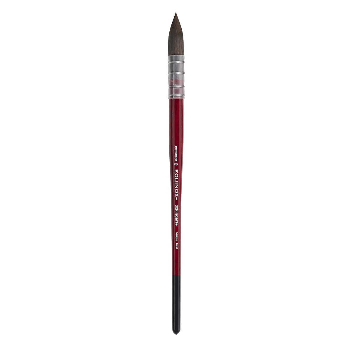 KINGART Premium Equinox 747Q-2 QUILL Round Series Watercolor Artist Brushes, Synthetic Squirrel Hair, Short Handle, Size 2