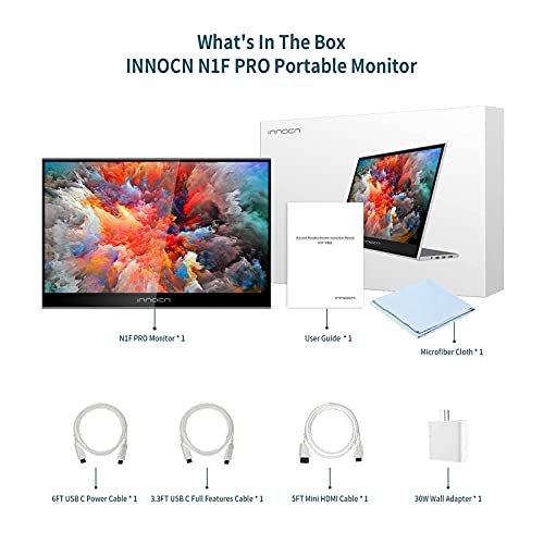Image of INNOCN Portable Laptop Monitor Touchscreen 15.6 inch 1080P HDMI USB C External Computer Display Ultra Slim Travel Second Monitor for Laptop MacBook Phone PS4 Switch Xbox Mini PC, 400Nits, 100% sRGB