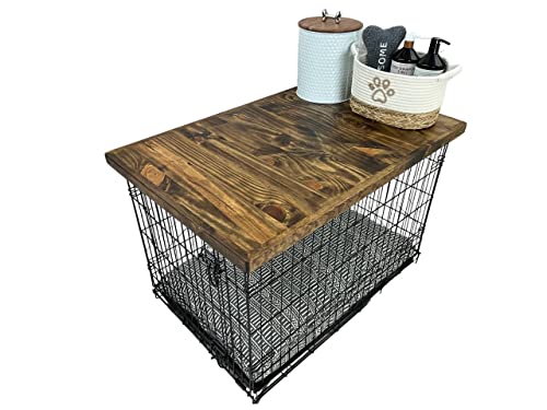 Handmade Wood kennel topper with safety lip, crate topper, Provincial stain, (19 x 30) Handmade Wood kennel topper with safety lip, crate topper, Provincial stain, (19 x 30)