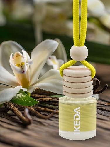 Image of IKEDA Car Air Freshener, Car Fresheners for Men & Women, 45+Day Long Lasting Fragrance Hanging Air Fresheners Scents, with Clip, Perfect for Auto and Home,Christmas,10ml, Vanilla