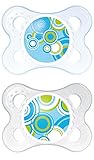 MAM Trends Silicone Orthodontic Pacifier, Boy, 0-6 Months, 2-Count