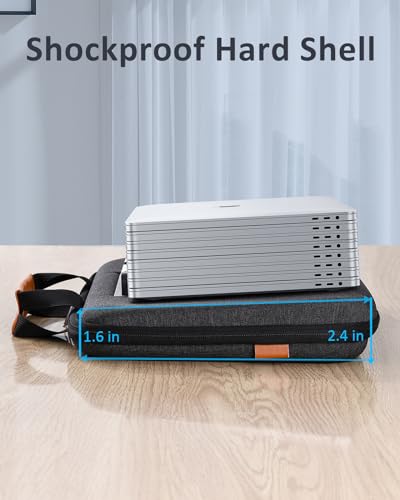 Image of Hard Laptop Case 14 Inch for HP Dell Lenovo ASUS Acer - 2 in 1 Laptop Sleeve & Lap Desk with Stopper and Book Clip, Shockproof Waterproof 15.3 MackBook Air M3 M2 Case - Black