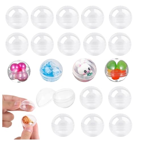 HJYDGJ Lot de 120 boules en plastique transparentes à remplir - En plastique transparent - Petites capsules rondes - Récipients transparents