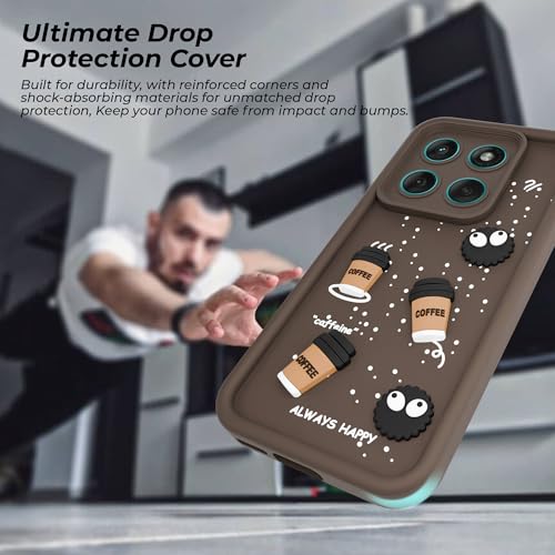 Image of A rtistque Back Cover Case for Motorola Moto Edge 60 Fusion | Edge 60 5G | Cute Fun Cartoon 3D | Silicone Case | Camera Protection | Shock Proof Cover | Motorola Edge 60 Fusion Back Cover - Brown