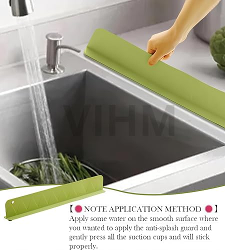 Image of Silicone Sink Splash Guard for Kitchen and Bathroom, Silicone Sink Splash Guards with Strong Suction Cup,Silicone Flume Baffle Water Barrier for Kitchen Sink Anti-Splash Water (48 cm) (pack of 2)
