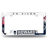 Rico Industries NCAA Howard Bison Primary 12" x 6" Chrome All Over Automotive License Plate Frame for Car/Truck/SUV