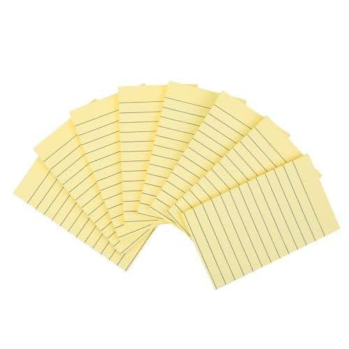Lined Sticky Notes 3x5 Inch, 8 Sticky Note Pads (400 Sheets),Post Stickies Yellow Large Sticky Notes, Easy-Peel Adhesive, for Reminders, Lists, Planning, Office, School, and Home Organizatio