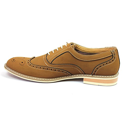 Ferro Aldo Brown Men's Dress Shoes Brogue Perforation Details Modern M1390014
