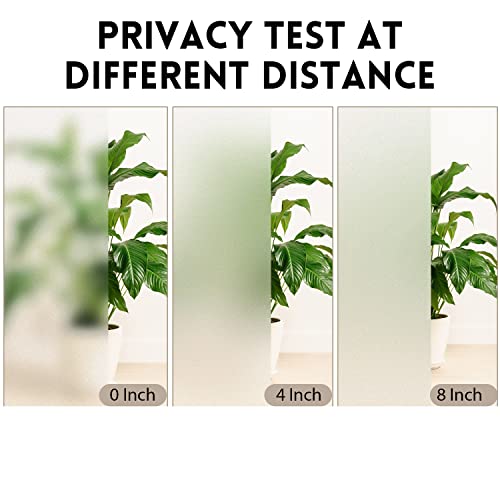 Image of KESPEN Window Privacy Film Frosted Glass Heat Control UV Blocking Privacy Window Film for Glass Windows Static Cling Non-Adhesive Door Coverings Decals for Bathroom Home Office,17.5 Inch X 6.5 Feet