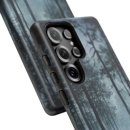 Coque Galaxy S25 Ultra rigide mate bleu design Misty Forest Path