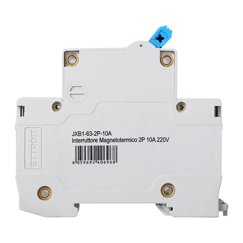 ETTROIT INTERRUTTORE MEGNETOTERMICO PER BARRA DIN 2 MODULI 2P 240V CURVA C 6KA 10A