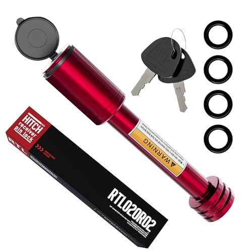 Image of RETRUE Trailer Locking Hitch Pin, 5 /8 inch Pin Hitch Lock, Fit 2 inch Receiver, Red