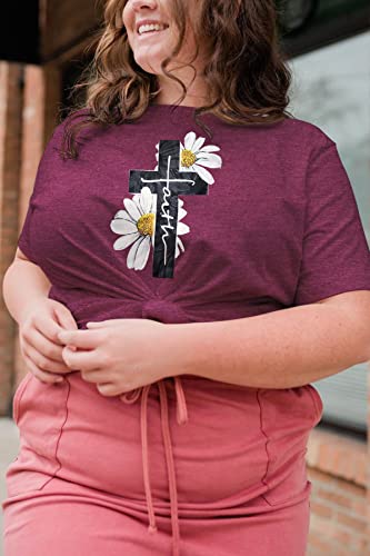 HDLTE Plus Size Womens Country Shirts Funny Western Graphic Tees Short Sleeve Flower Tops Blouses Casual Summer T-Shirt4