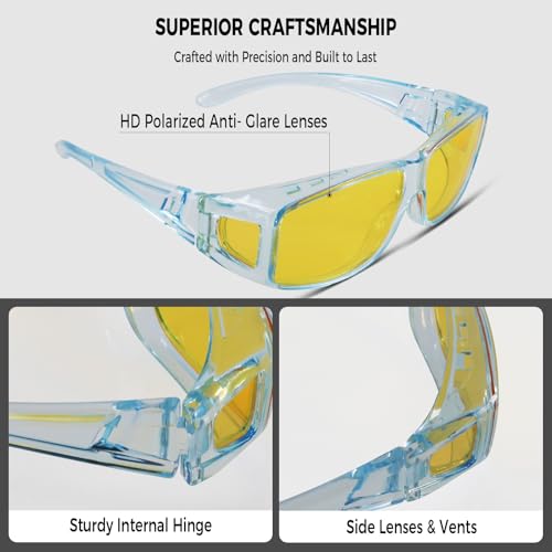 Image of Over Glasses Sunglasses for Men Women, Fit Over Sunglasses Polarized UV400 Protection Sunglasses for Driving 05