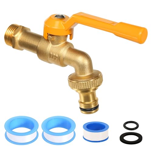Rubinetto Dell'acqua da 1/2 Pollice, Valvola a Sfera in Ottone per Esterni a Prova di Gelo -20℃ Rubinetto di Uscita Resistente al Calore 120℃ Rubinetto Dell'acqua Premium
