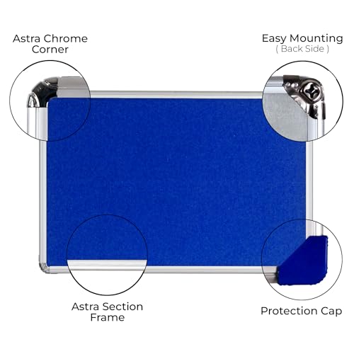 Image of ALKOSIGN Astra Felt Notice Board -Blue (3 x 4 Feet) |Bulletin Board, Pin-up Board, Display Board, Push pins Board, Announcement Board, Soft Message Board, for School, College, Office, Study Room etc