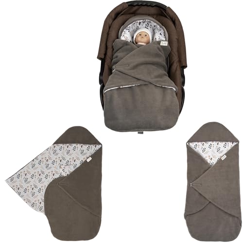 Image of Swaddyl Car Seat Blankets for Babies Winter - Stroller Footmuff Carseat Cover Baby 5 Point Harness - Swaddle Bunting Bag (Flower Beige)
