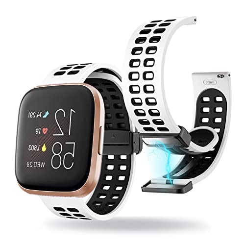 �R���p�`�u�� Fitbit Versa 2 �o���h �V���R�� Fitbit Versa �����x���g ���� �X�e�����X ���C �o�b�N���t�� Fitbit Versa Lite �����o���h �V���R���� ������� �ʋC�� ���f�B�[�X �����Y �o���h�Ή� (I)