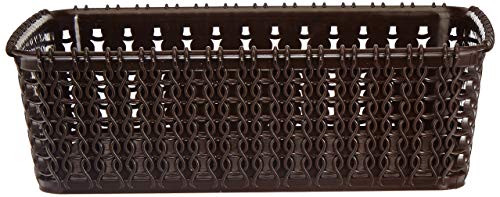 Image of Amazon Brand - Solimo Storage Basket, Set of 4, Small, Brown, Plastic