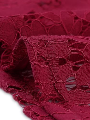 Image of Allegra K Lace Dress for Women's Elegant 3 /4 Sleeve Square Neck Bodycon Cocktail Dresses