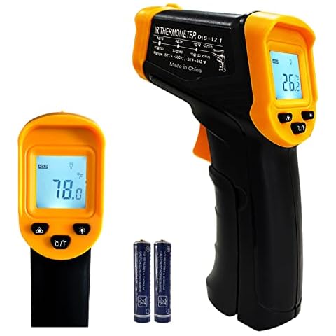 Digital Infrared Thermometer Gun for Cooking,BBQ,Pizza Oven,Ir Thermometer with Backlight,-58℉~932℉(-50℃~500℃) Handheld Non Contact Heat Laser Temperature Gun (Not for Human) Cover