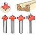 4Pcs Woodworking Router Bits Set | 8mm Shank Sharpen - Nosed Milling Cutter for Engraving Machines / Woodworking Tools | Tungsten Steel, 4 Sizes Included