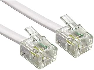 Alida Systems ® 10m ADSL Cable - Premium Quality/Gold Plated Contact Pins/High Speed Internet Broadband/Router or Modem to RJ11 Phone Socket or Microfilter/White