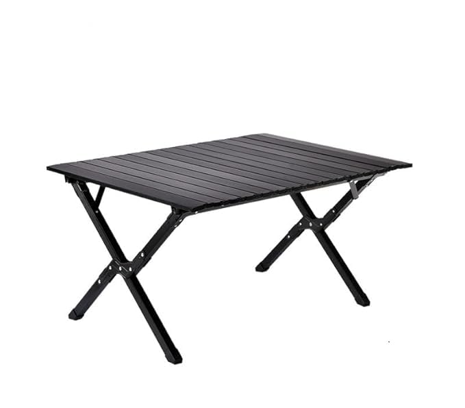 M.T. BROTHERS Aluminum Folding Camping Table for Outdoor Camp Picnic Table with Carry Bag | Hiking with Carry Bag, Multi-Purpose for Patio, Garden, Backyard, Beach (Black)