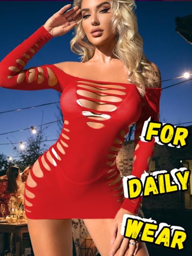 Image of Kaei&Shi Sexy Club Outfits for Women,Mesh Cutout Mini Dress,Off Shoulder Birthday Bodycon Dresses