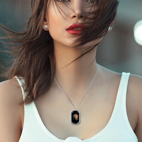 Cuttlefish Glowing Squid Beautiful Pendant Necklace Jewelry with Diamond Necklaces for Women4