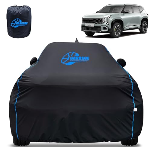 Image of 100% Waterproof Car Cover for Kia Seltos 2026 Model - Black, All-Weather & Animals Nail Protection with Mirror & Antenna Pockets | Premium Washable Fabric | Custom Fit