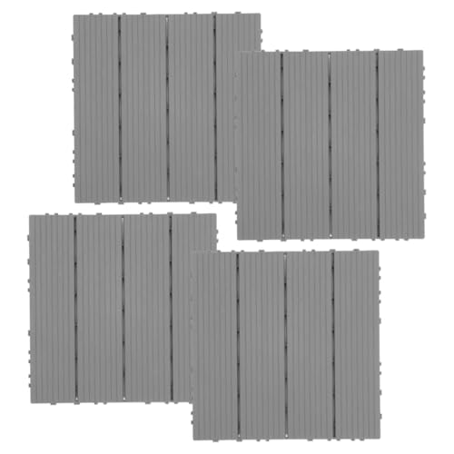 LIFKOME 4 Pièces Dalles de Terrasse Extérieures Interlockables Lot de Carreaux de Sol Résistants Aux Intempéries pour Jardin Patio Installation Facile Outils