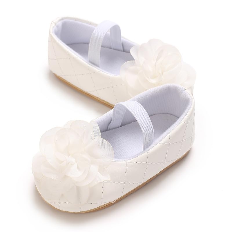 Baby Girl Shoes Baby Mary Jane Flats Princess Floral Dress Shoes Crib Shoe for Newborns, Infants, Babies, and Toddlers4