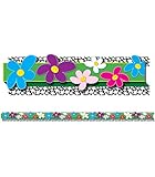 Carson Dellosa Education | Flowers Bulletin Board Borders | 3D, 8 Strips, 24ft (108051)