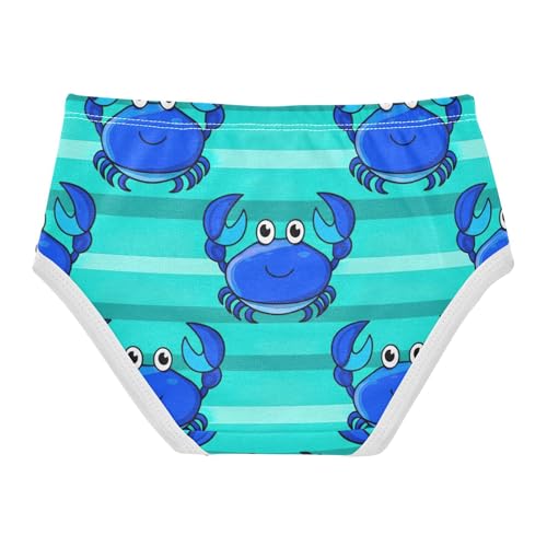 Cotton Girls Underwear Toddlers Cute Cartoon Blue Crabs Panties Little Girl Artistic Kids Undies Briefs 2t2