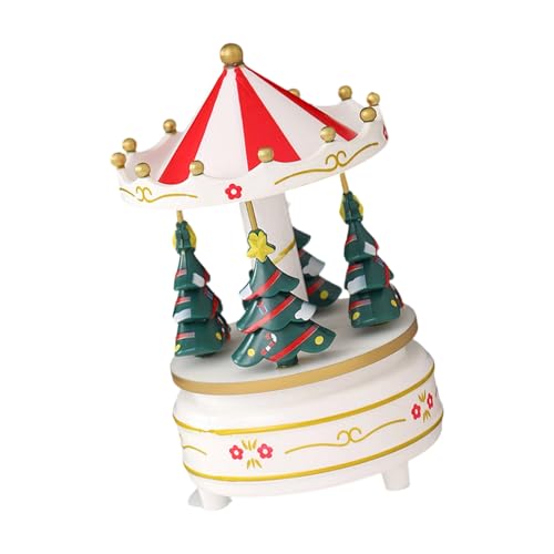 Zuoeay Caja de música giratoria con manivela para árbol de Navidad con melodías de sonido claro, ideal para niños y adultos, caja de música mecánica de Navidad