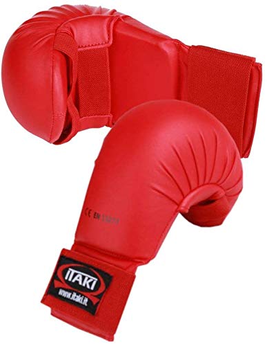 ORIENTE SPORT Gants Karate-Approuvé FIJLKAM, Italiki, OS 404FIJ (rouge, L) Cover