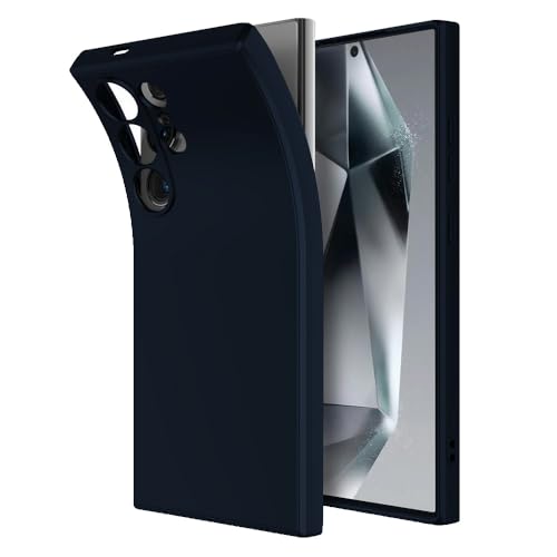 Image of Back Cover for Samsung Galaxy S24 Ultra 5G | Full Camera Protection | Premium Liquid Silicon Case | Flexible Bumper Case for Samsung Galaxy S24 Ultra 5G (Dark Blue)
